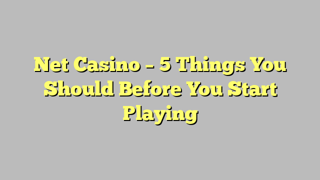 Net Casino – 5 Things You Should Before You Start Playing